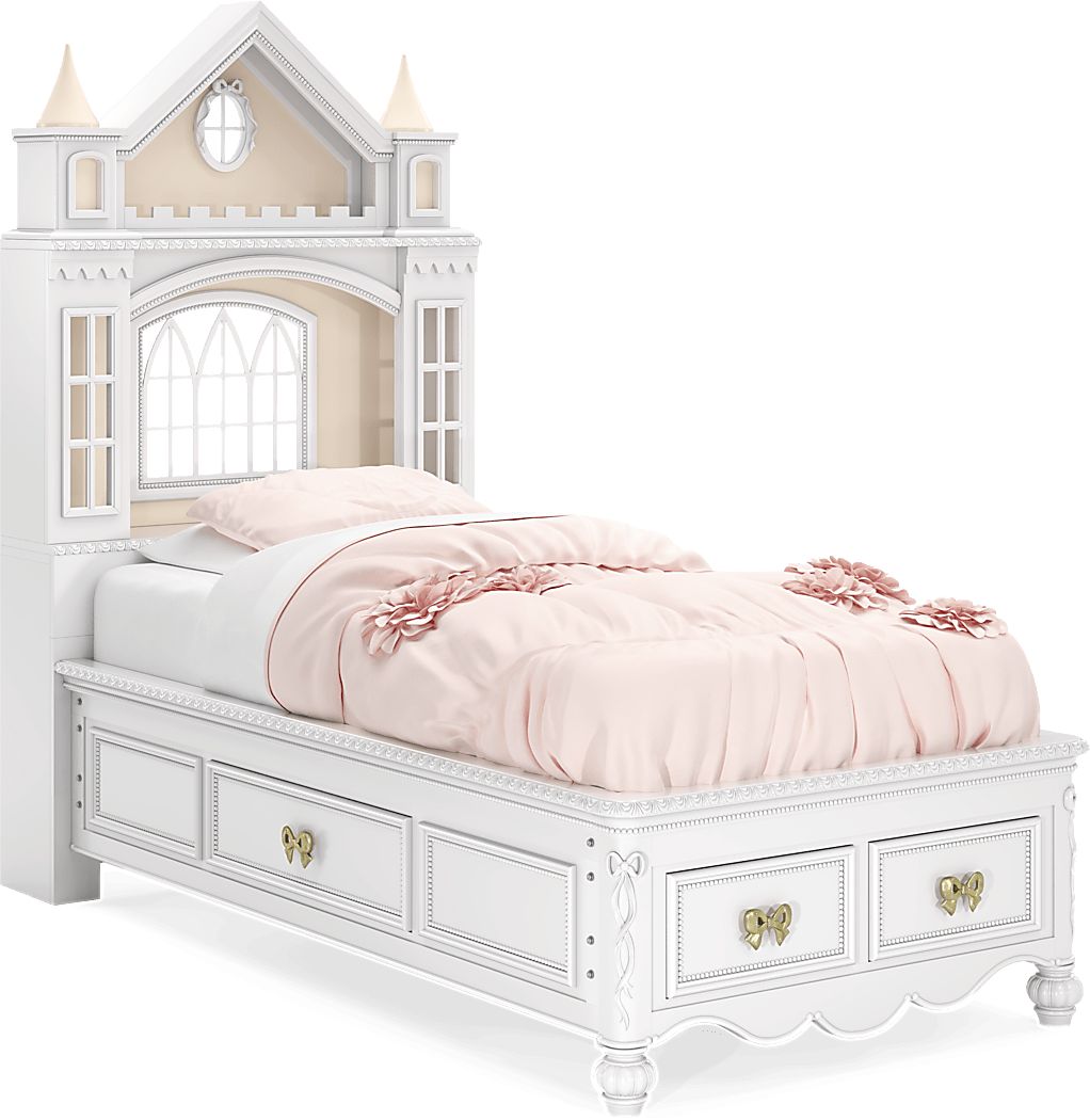 Disney Princess Sparkle White Twin Castle Storage Bed