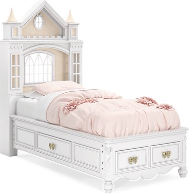 Disney Princess Sparkle White Twin Castle Storage Bed