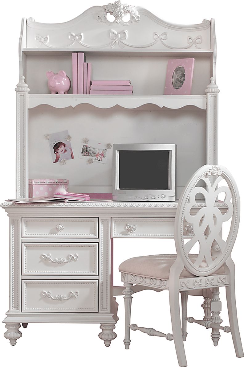 Disney Princess White Computer Desk/Hutch Rooms To Go