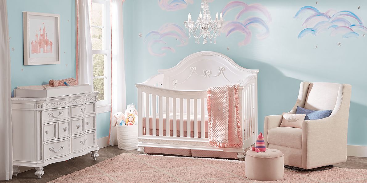 Disney Princess Fairytale White Convertible Crib