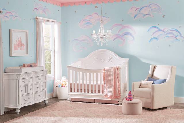 Disney Princess Fairytale White 5 Pc Nursery with Toddler Rails - Thumbnail - Image 1
