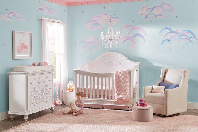 Disney Princess Fairytale White 5 Pc Nursery with Toddler Rails - Thumbnail - Image 1