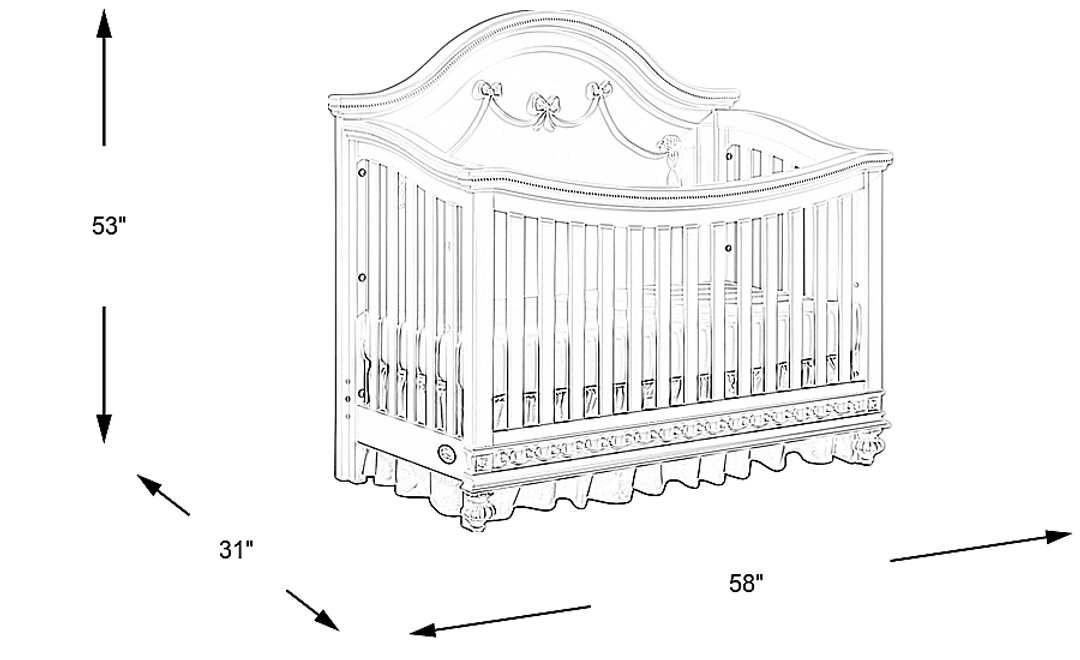 Disney Princess Fairytale White Convertible Crib