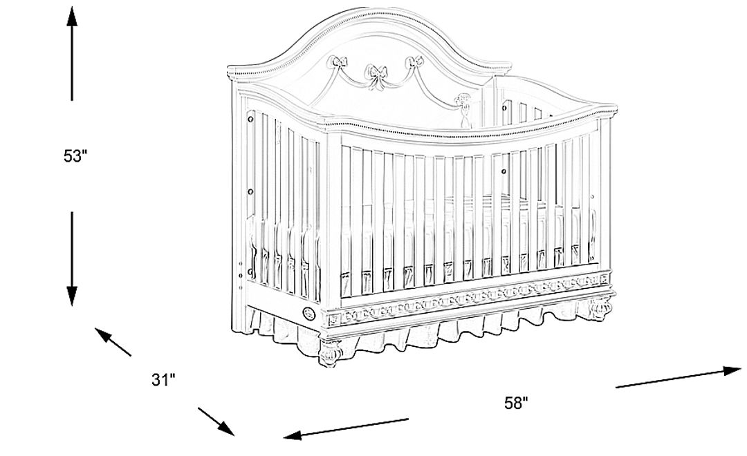 Disney Princess Fairytale White Convertible Crib