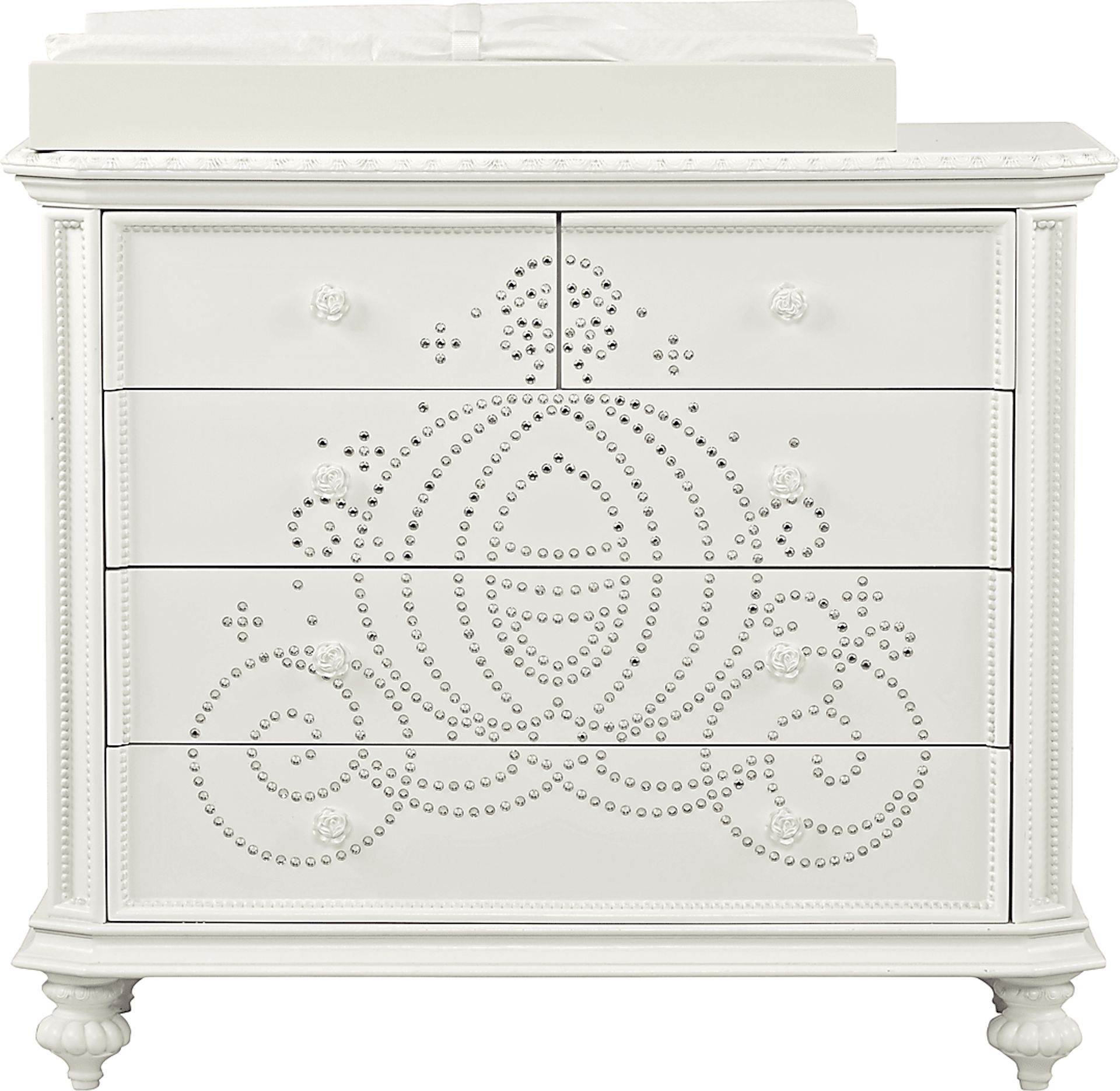 disney princess crib and dresser Disney Princess Fairytale 4 Pc White Colors,White Bedroom Set With Dresser  & Changing Set, Crib