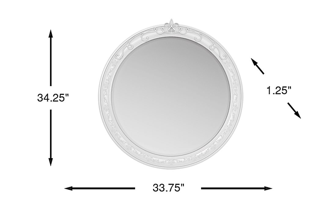 Disney Princess White Round Mirror