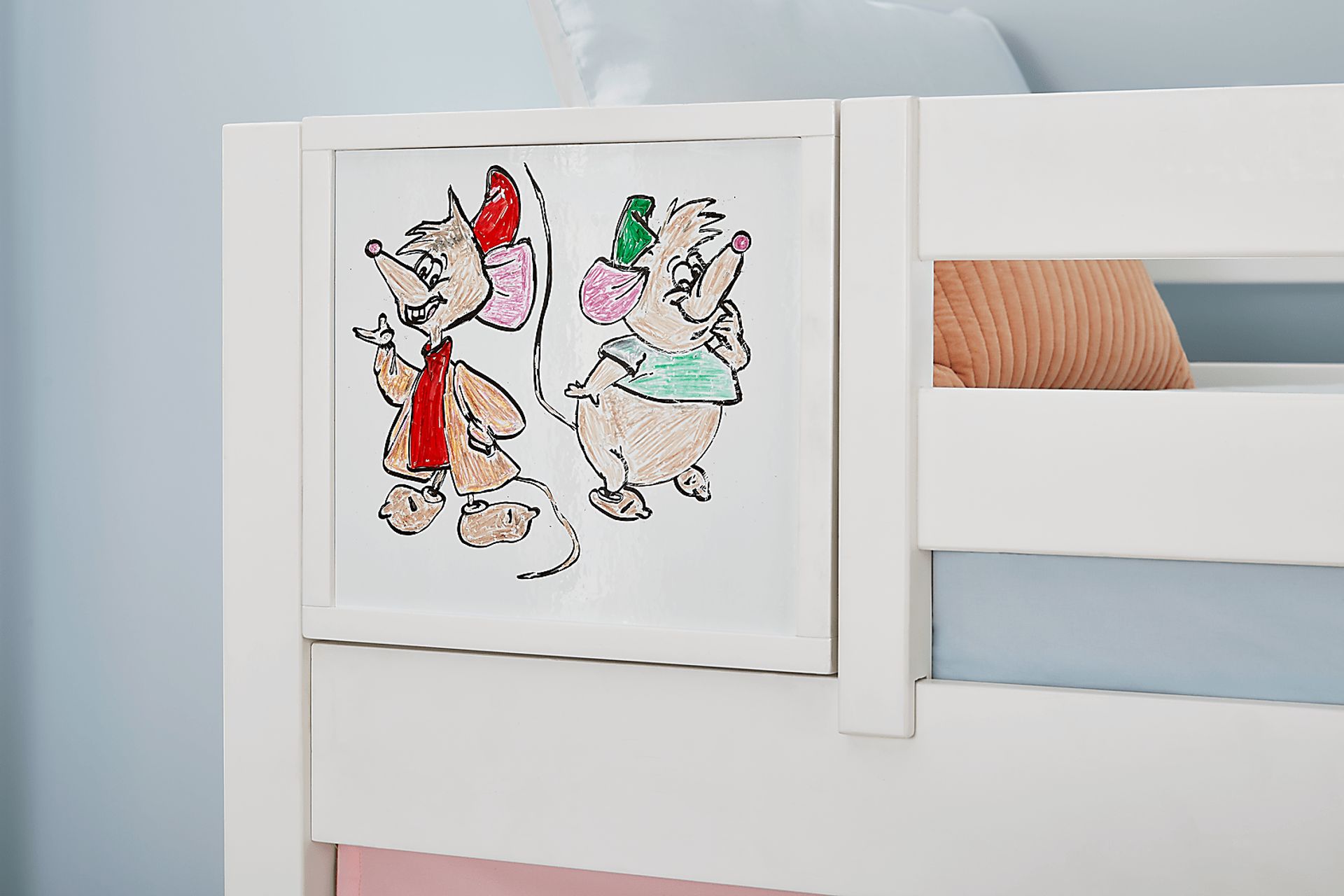 Disney Princess White Twin Low Loft with Activity Panel - Image 5