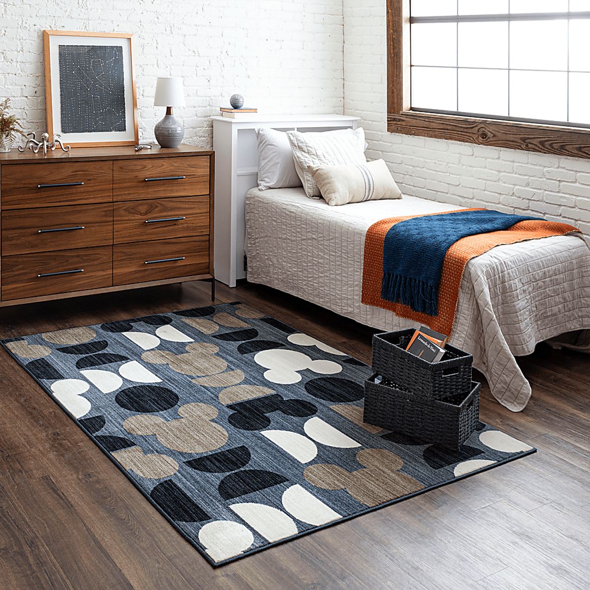 Disney's Mickey Mid-Mod Gray 5' x 7' Rug