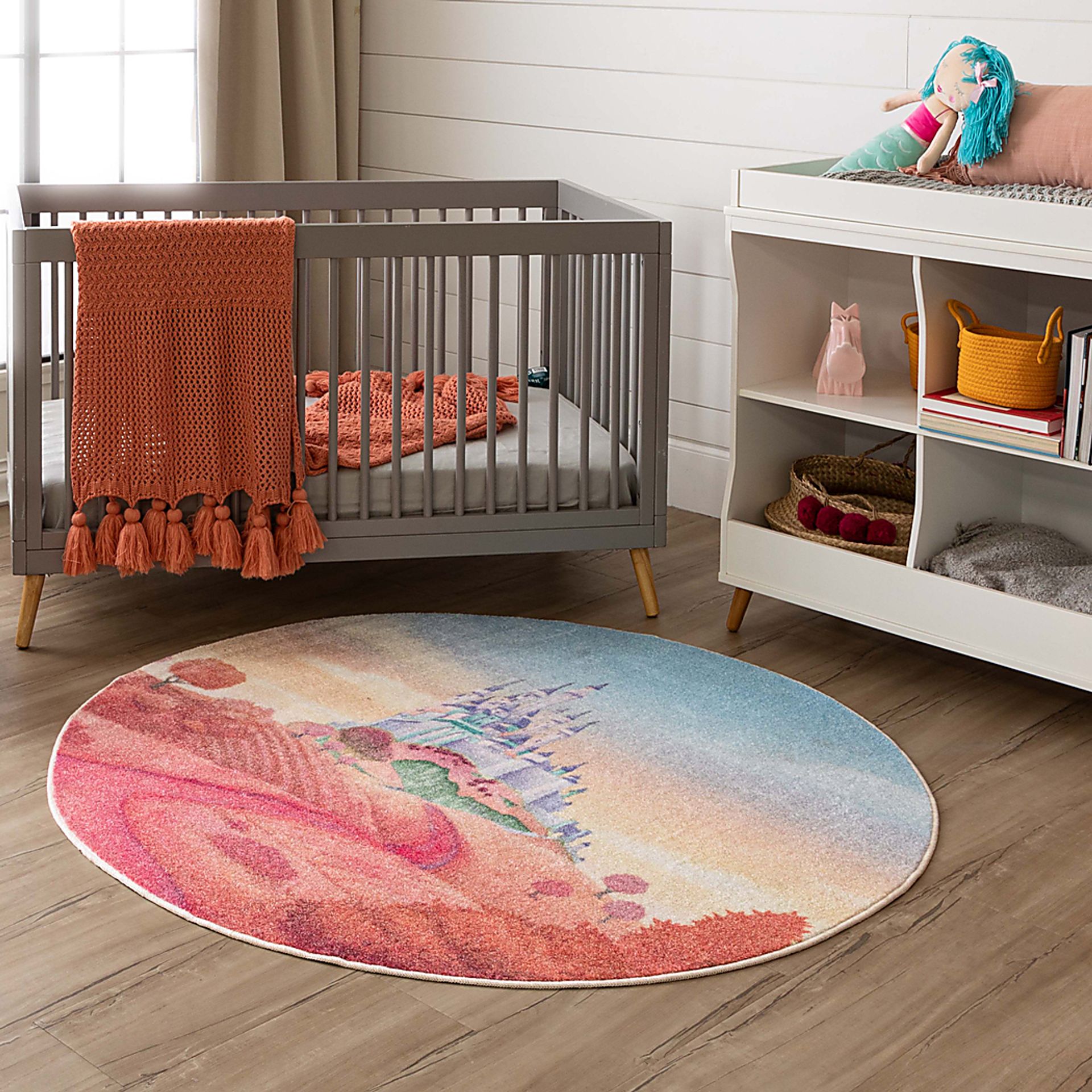 Disney's Princess Castle Pink 8' Round Rug - Image 2
