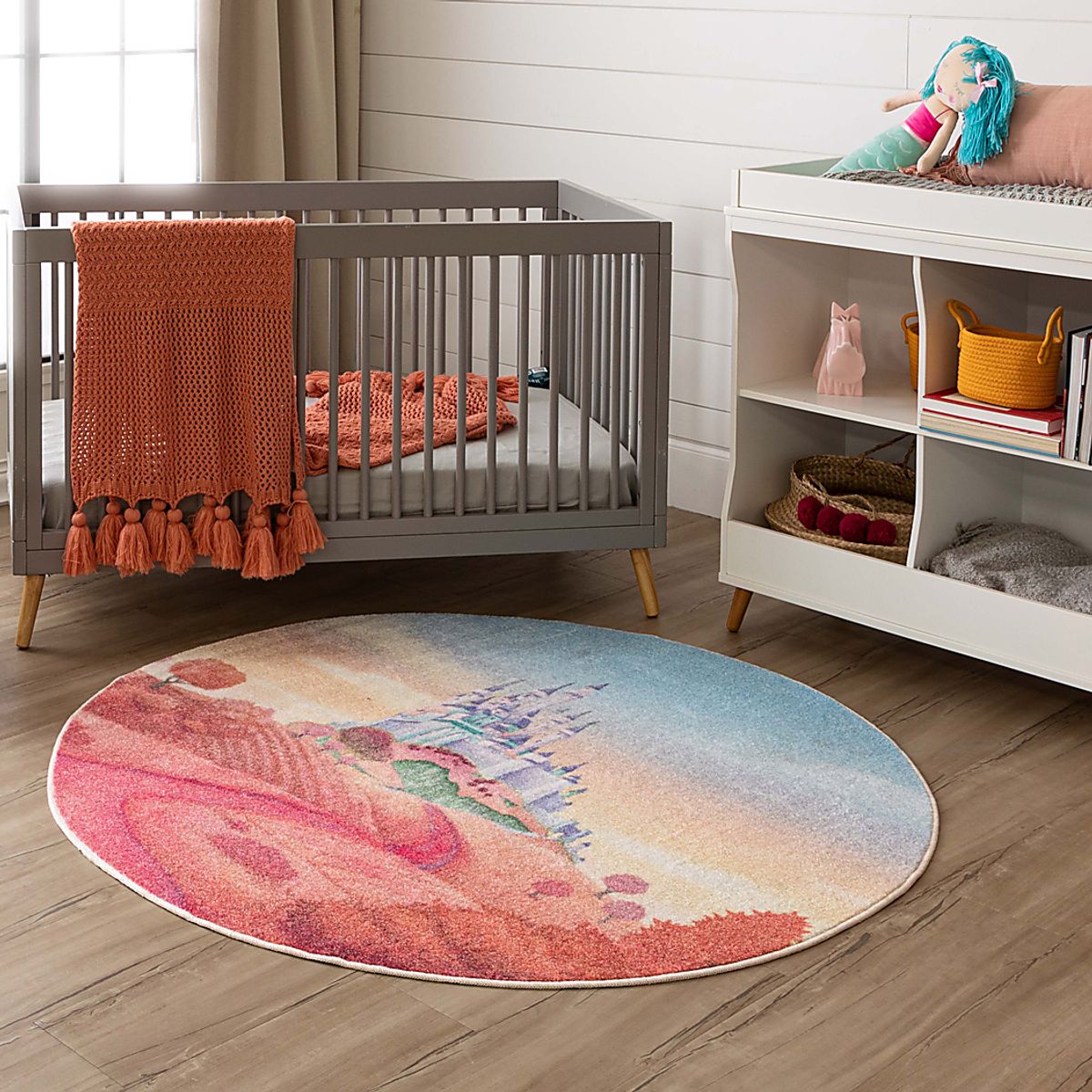 Disney Princess Pink Polyester Fabric Rug | Rooms to Go