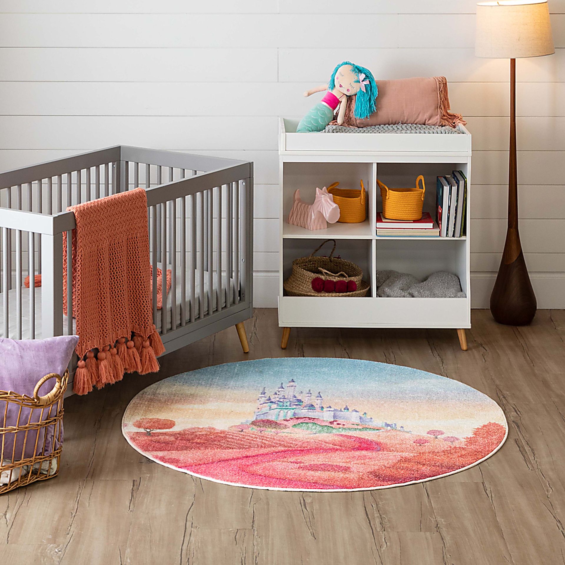 Disney's Princess Castle Pink 8' Round Rug - Image 7