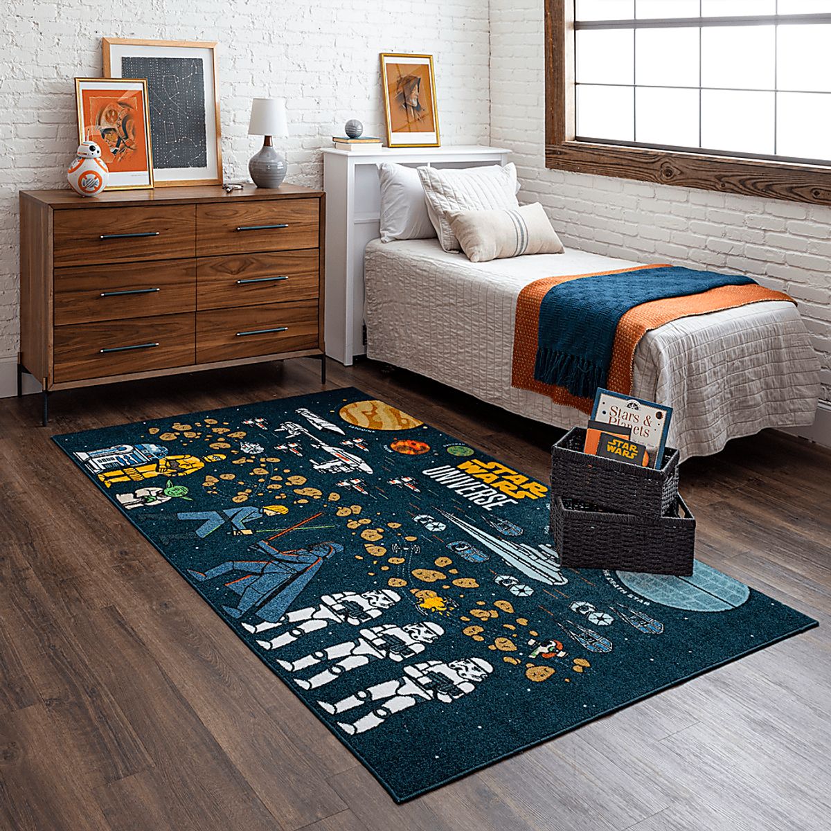 Star Wars Disney'S Collage Black Polyester Fabric Rug | Rooms to Go