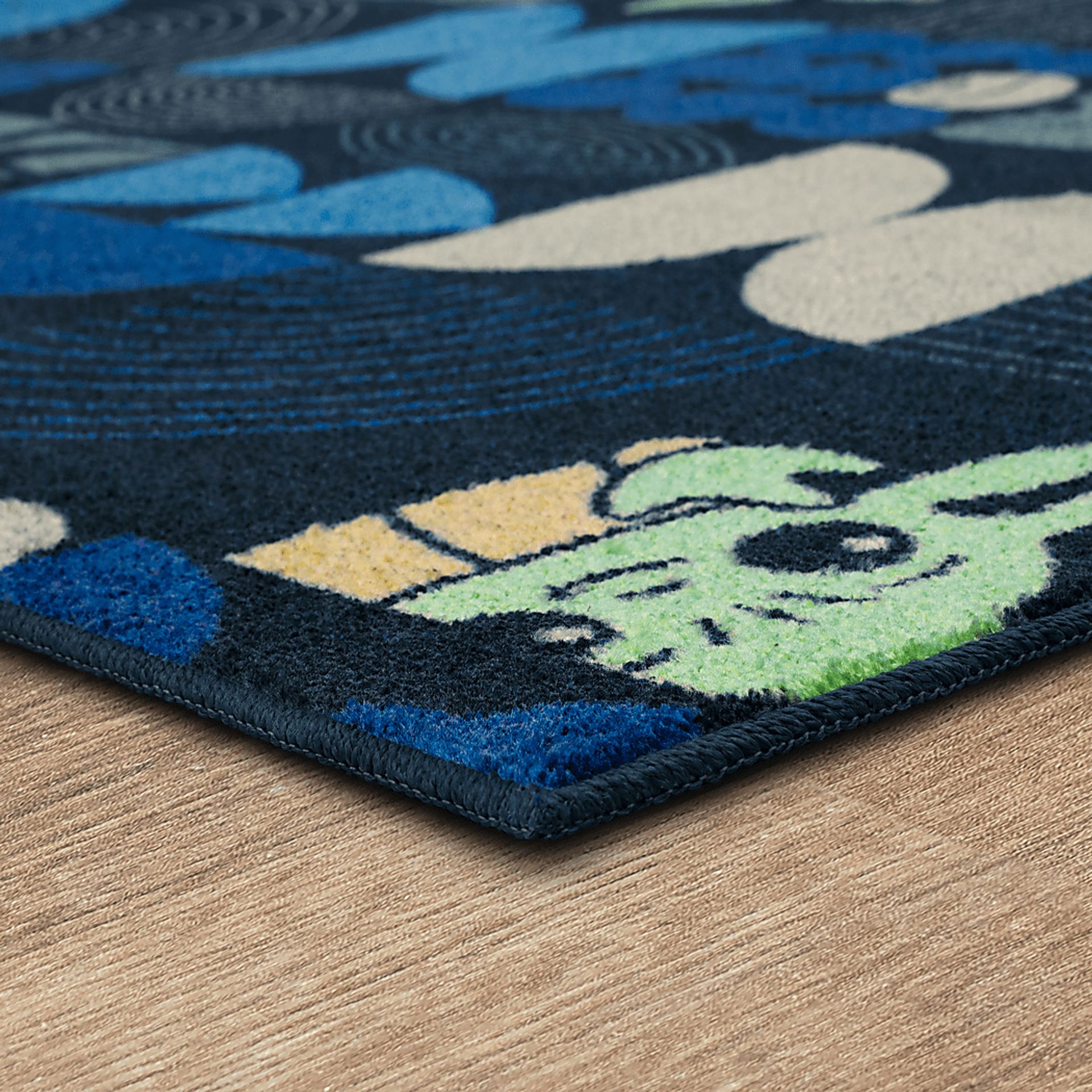 Kids Star Wars Grogu Mid Mod Navy 5' x 7' Rug - Image 7