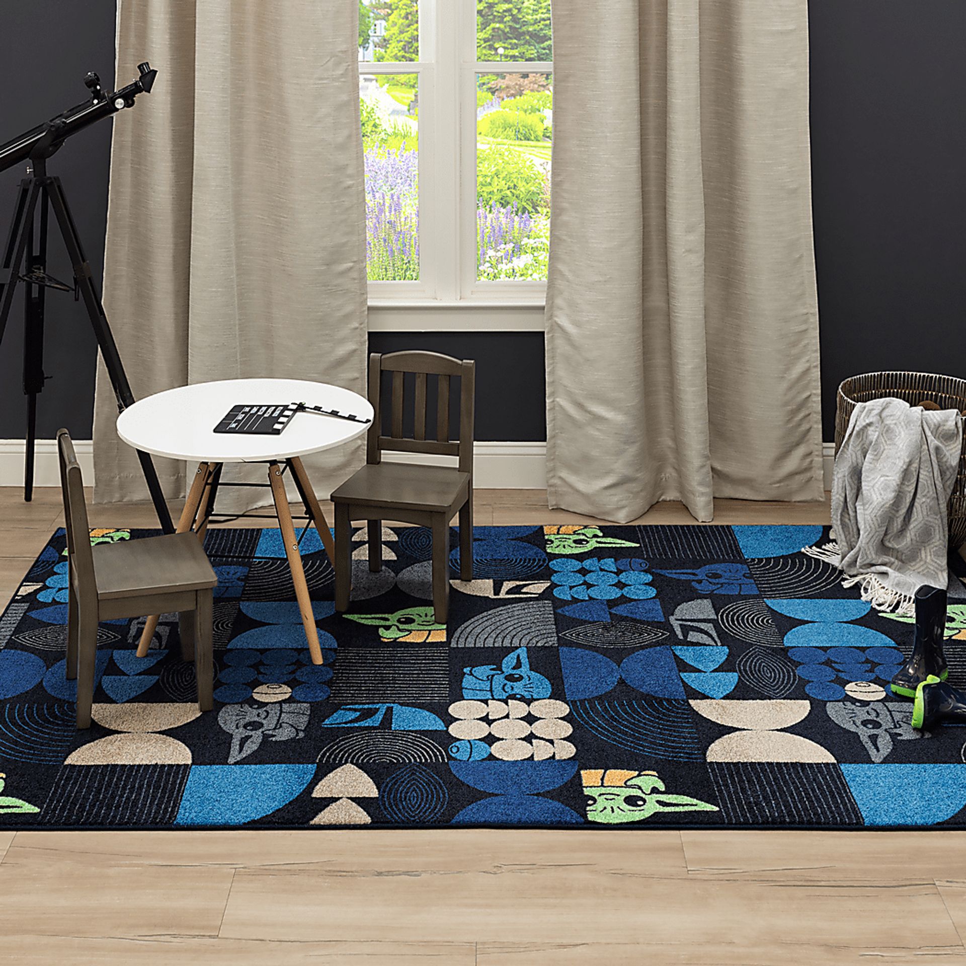 Kids Star Wars Grogu Mid Mod Navy 8' x 10' Rug - Image 3