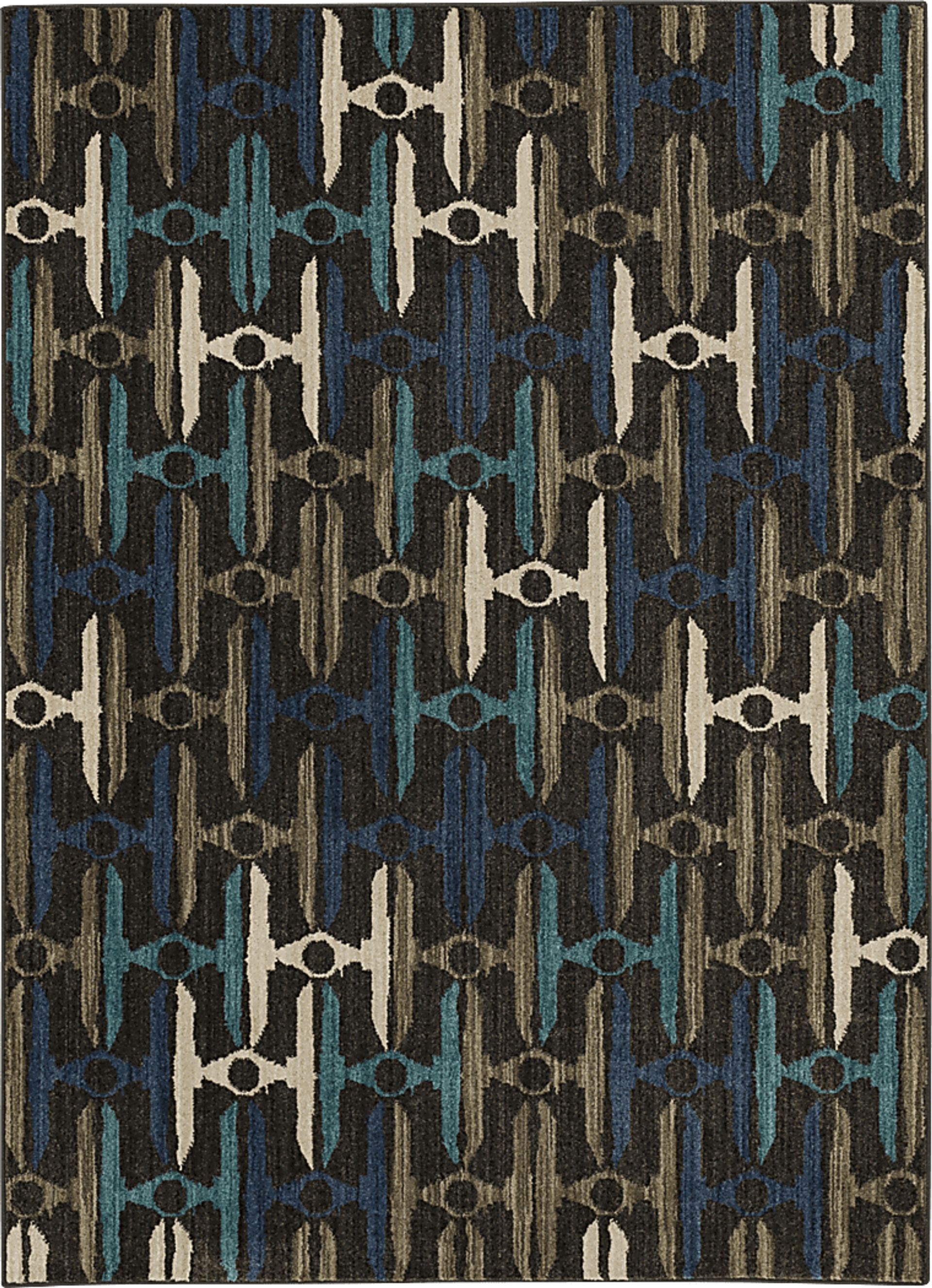 Kids Star Wars Intergalactic TIE Fighters Blue 3'6 x 5' Rug - Image 1