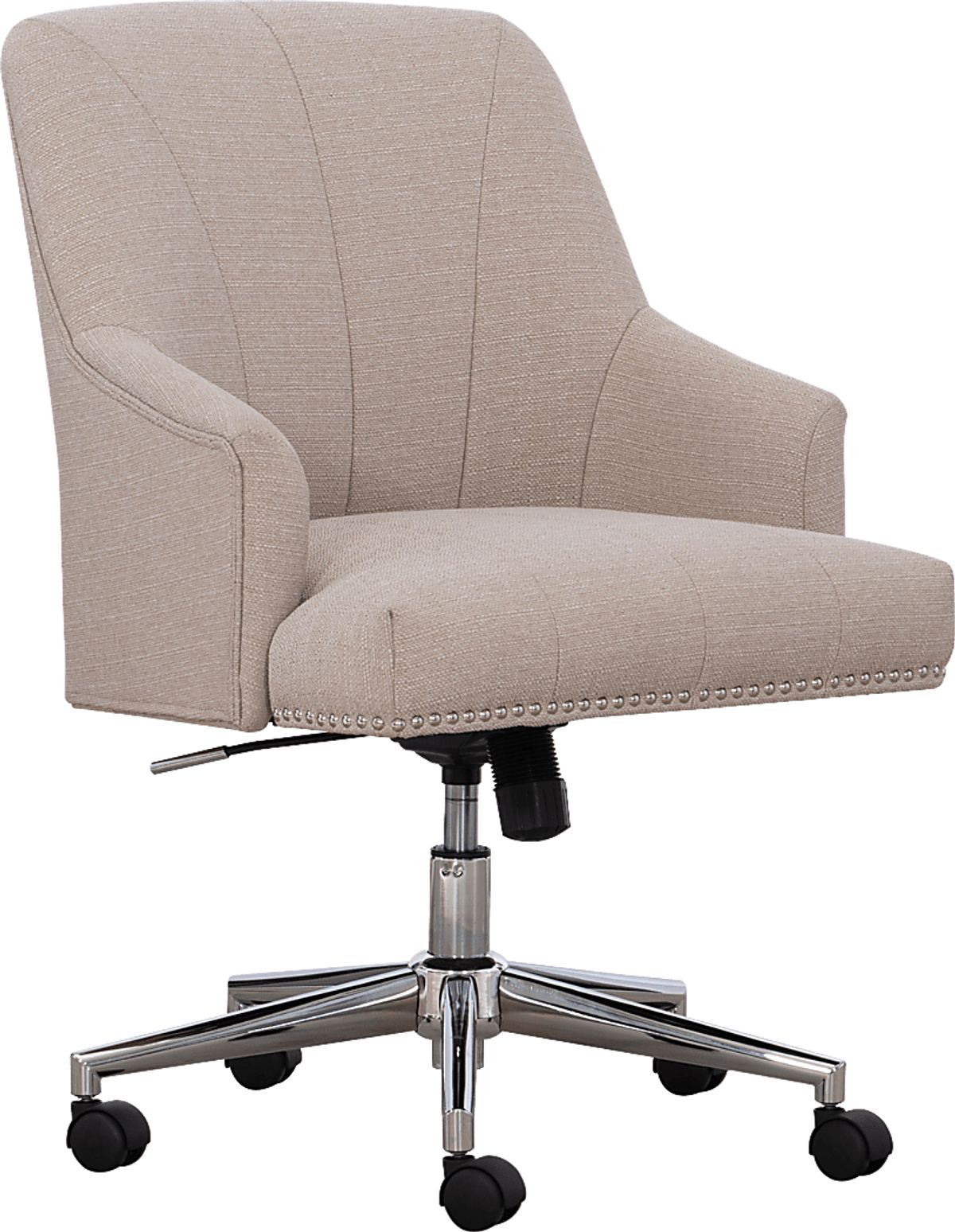 Ditchford Linen Beige Polyester Fabric Office Chair | Rooms to Go