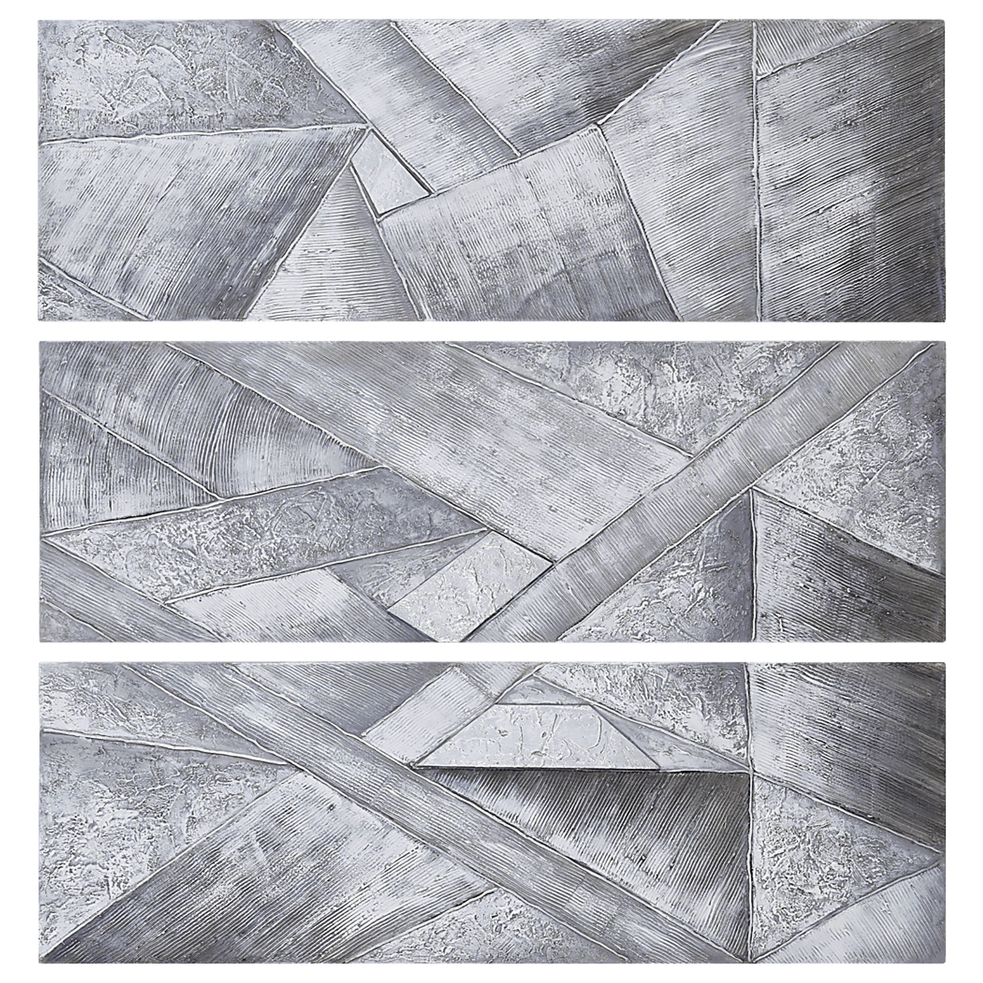 Dividing Thoughts Gray Artwork, Set of 3 - Image 3