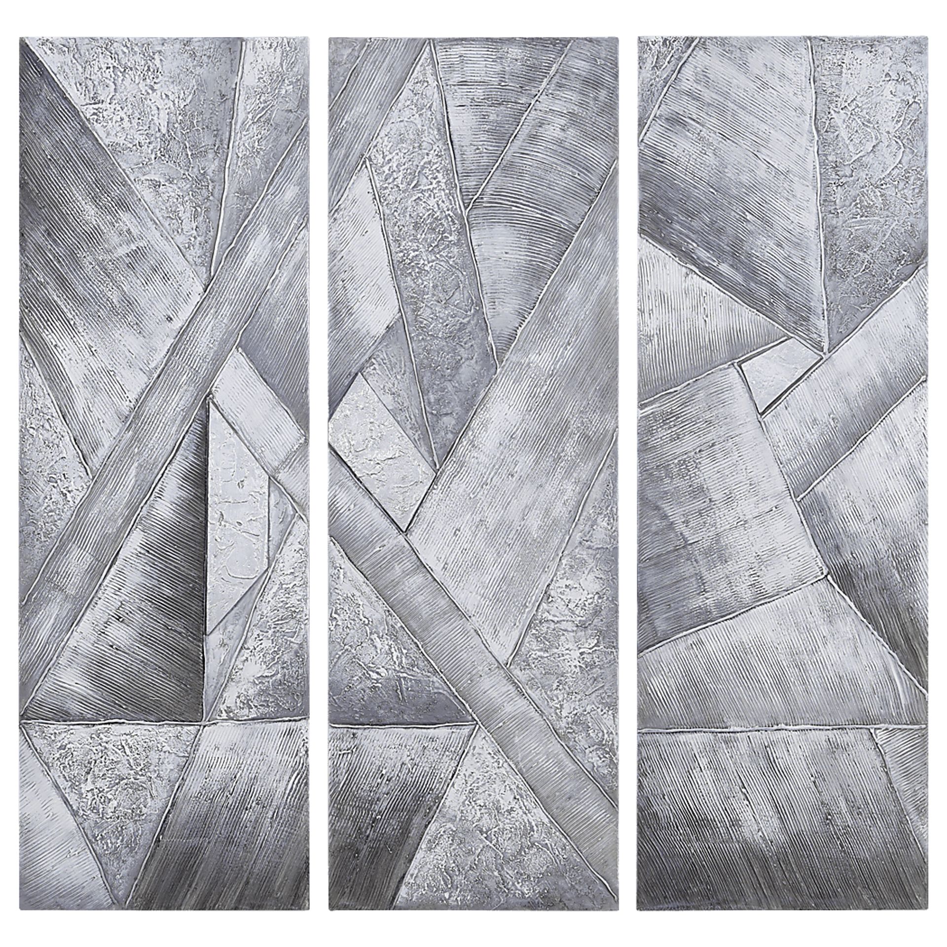 Dividing Thoughts Gray Artwork, Set of 3 - Image 1