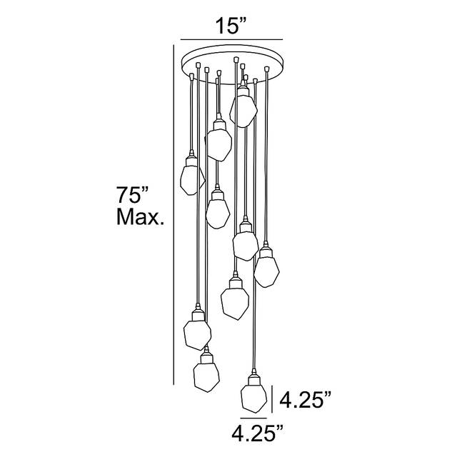 Divot Summit Brass Chandelier - Thumbnail - Image 4