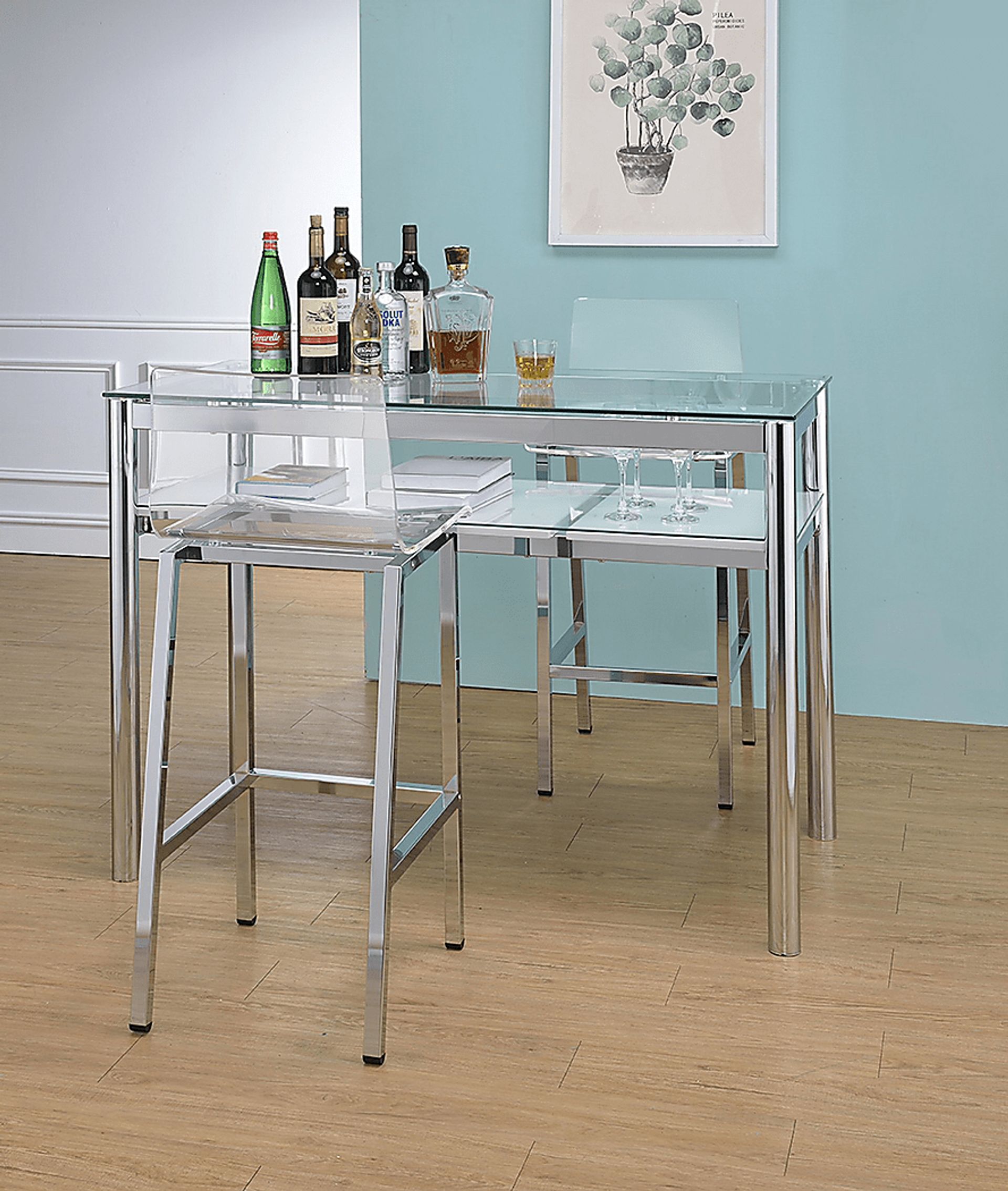 Dixato Chrome Bar Stool, Set of 2 - Image 3