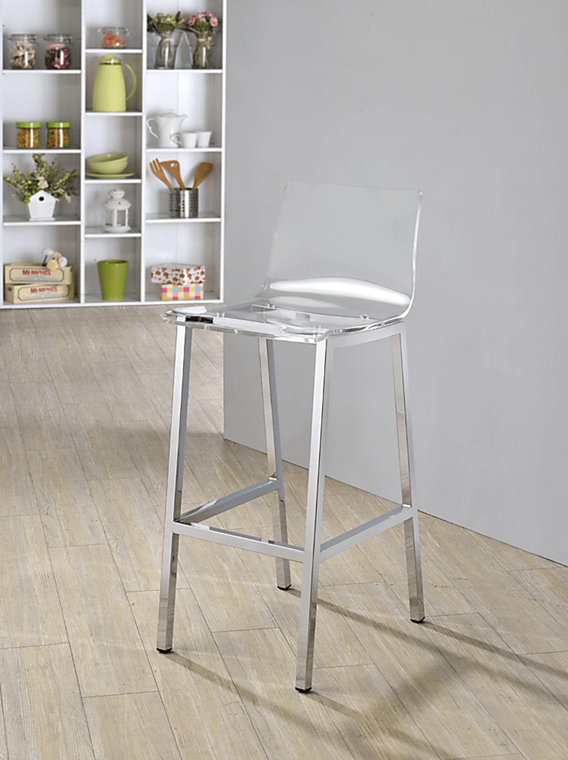 Dixato Chrome Bar Stool, Set of 2 - Image 5