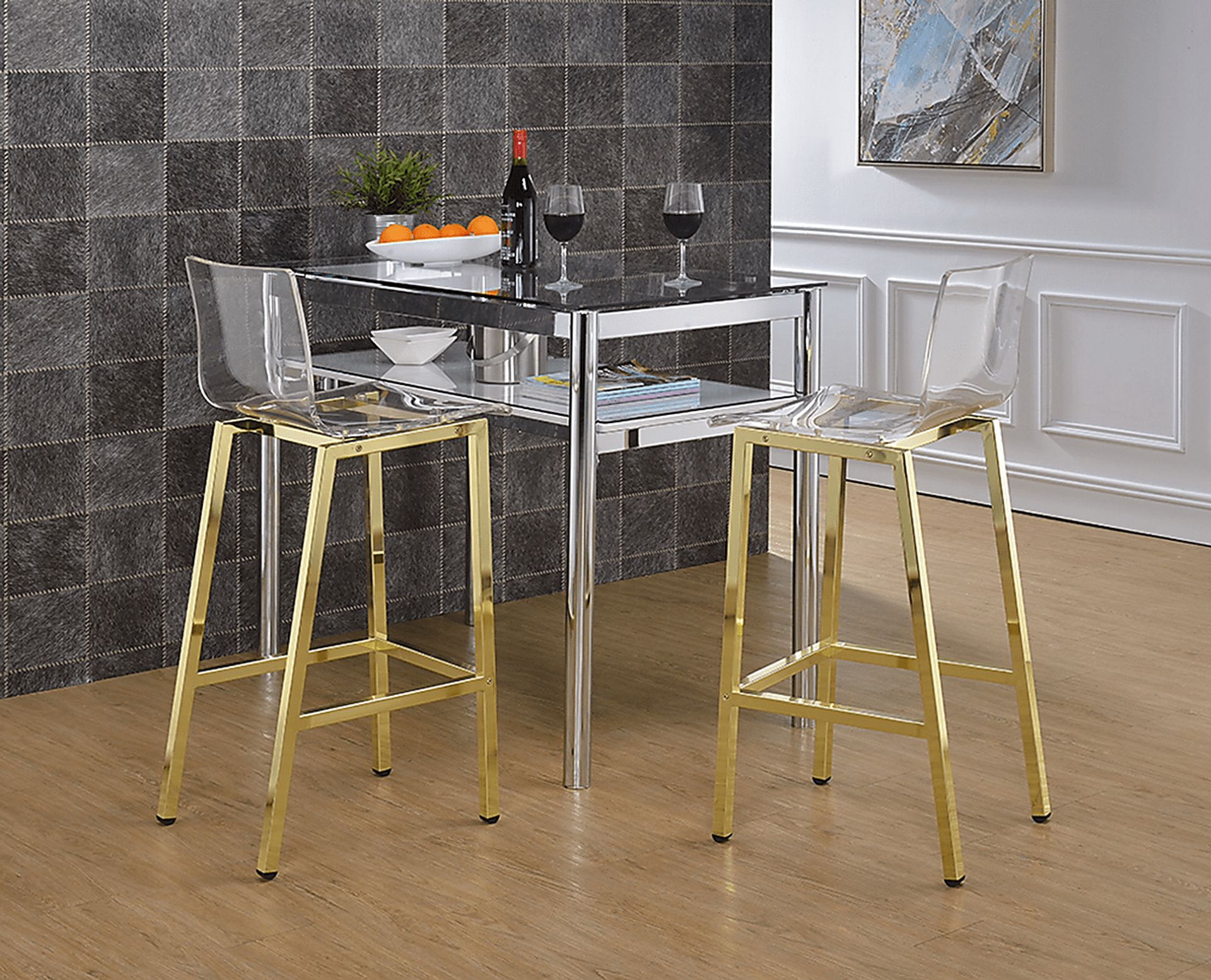 Dixato Gold Bar Stool, Set of 2 - Image 2