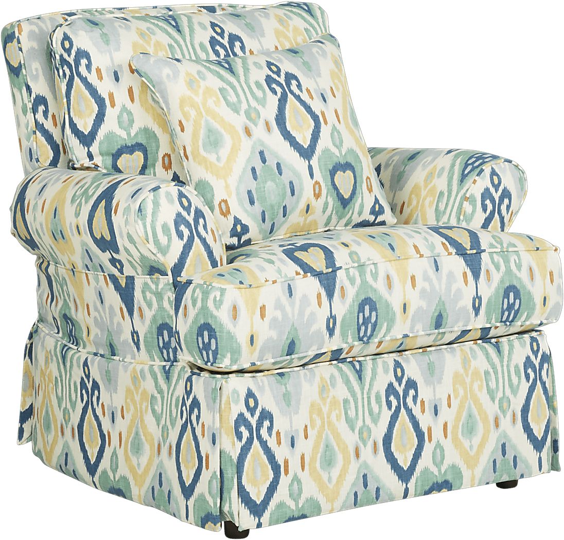 Django Multi Blue Cotton Fabric Accent Chair | Rooms to Go