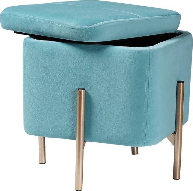 Dobell Blue Ottoman - Thumbnail - Image 2