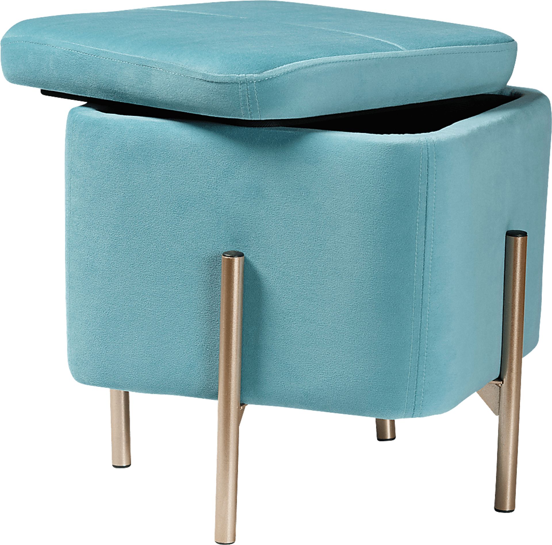 Dobell Blue Ottoman - Image 2