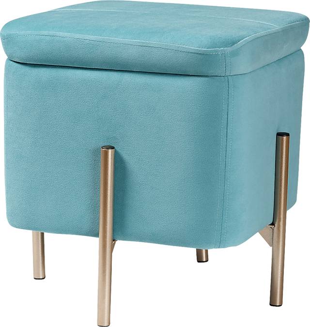 Dobell Blue Ottoman - Thumbnail - Image 1