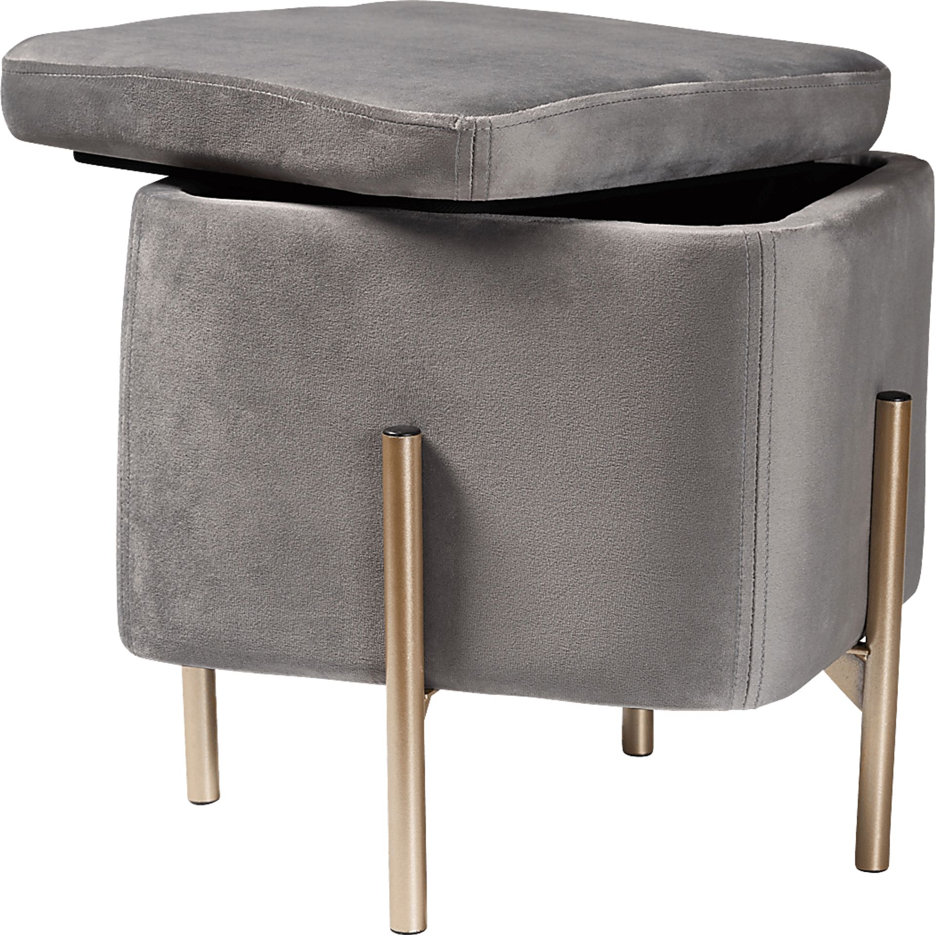 Dobell Gray Ottoman - Image 2