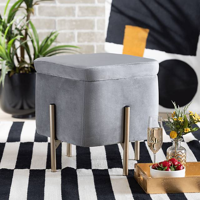 Dobell Gray Ottoman - Thumbnail - Image 6