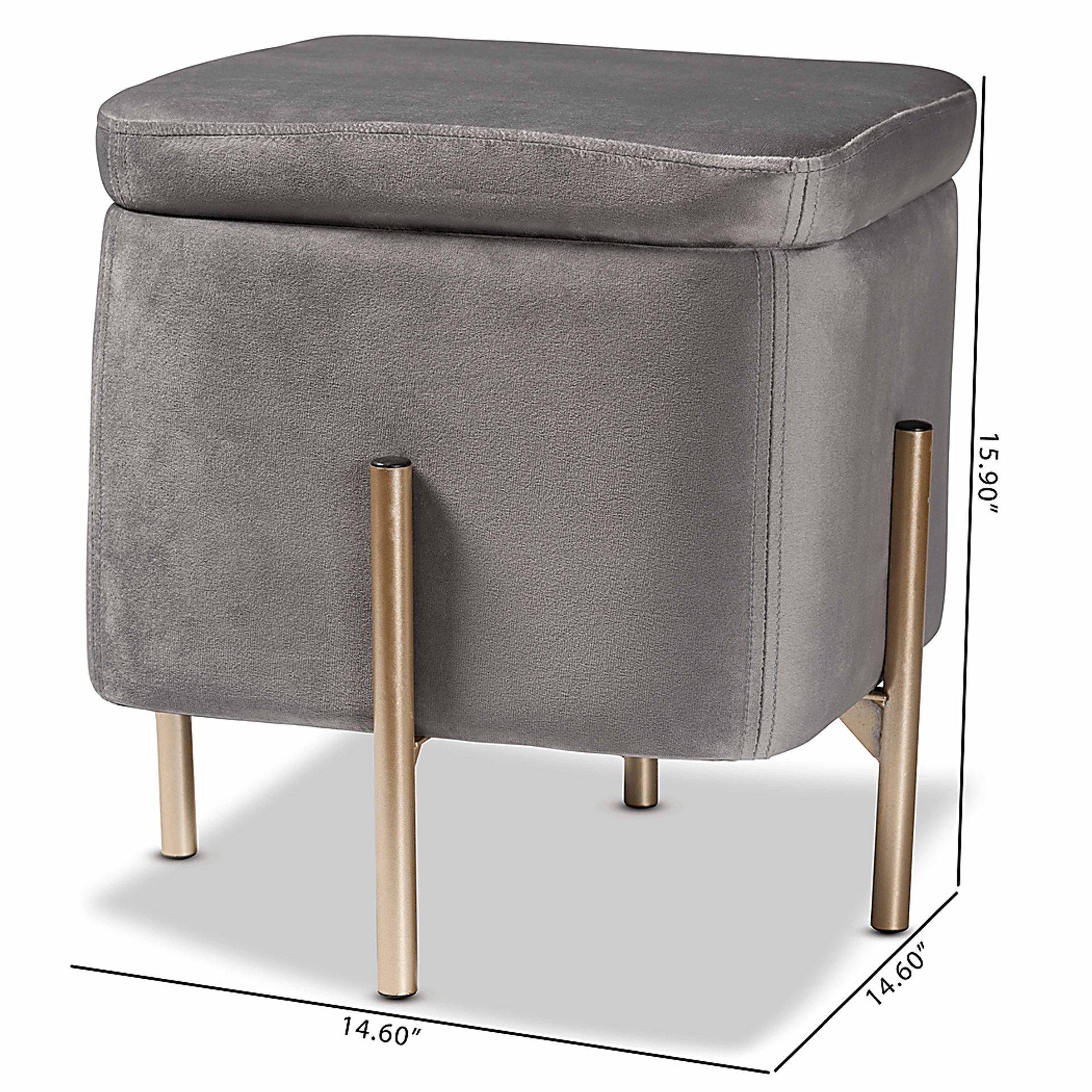 Dobell Gray Ottoman - Image 8