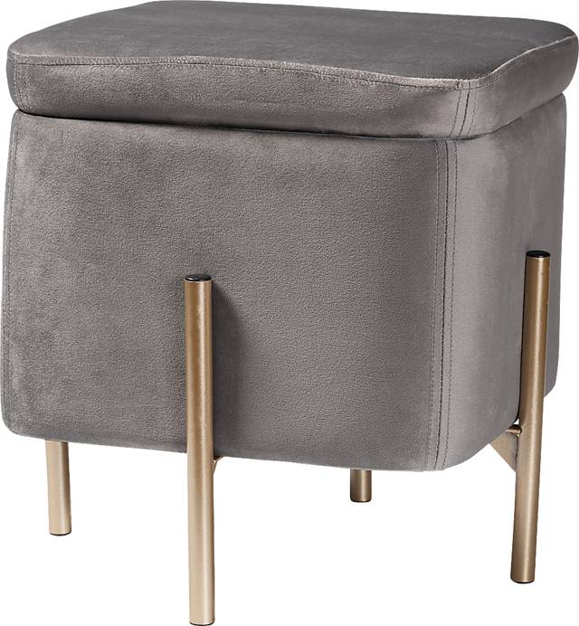 Dobell Gray Ottoman - Thumbnail - Image 1