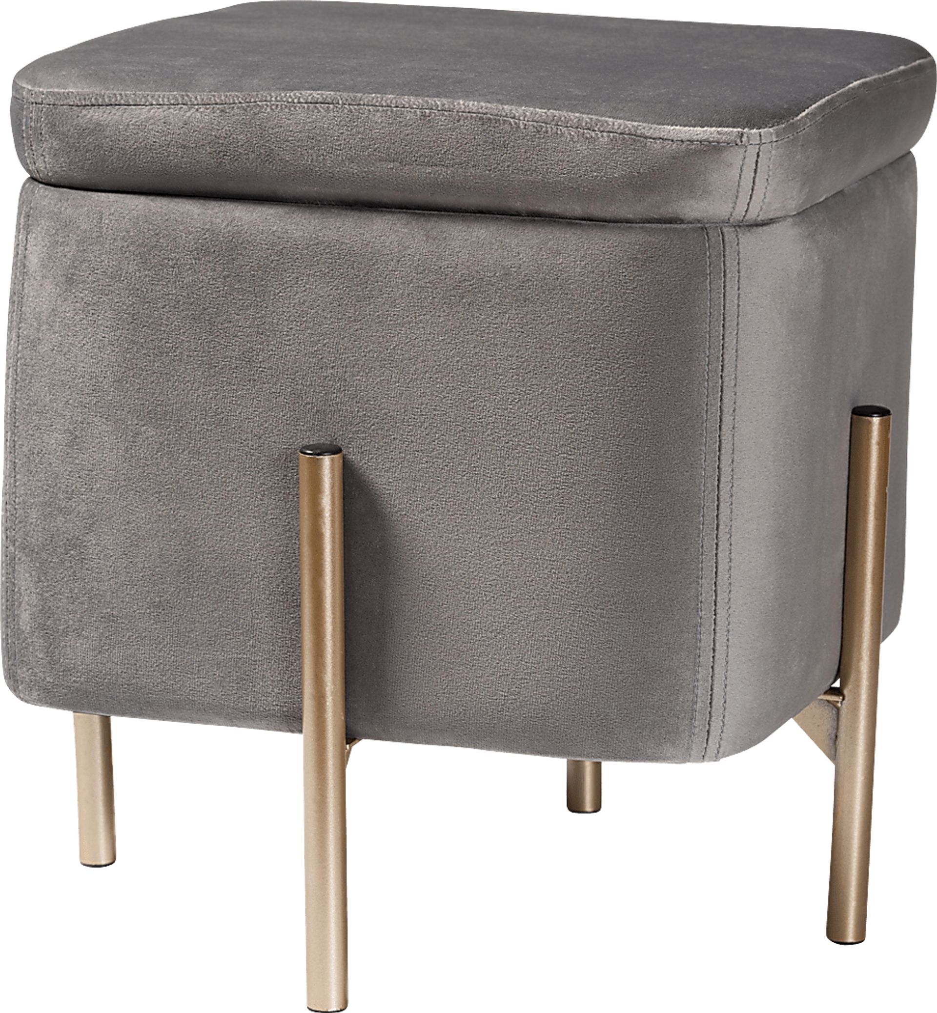 Dobell Gray Ottoman - Image 1