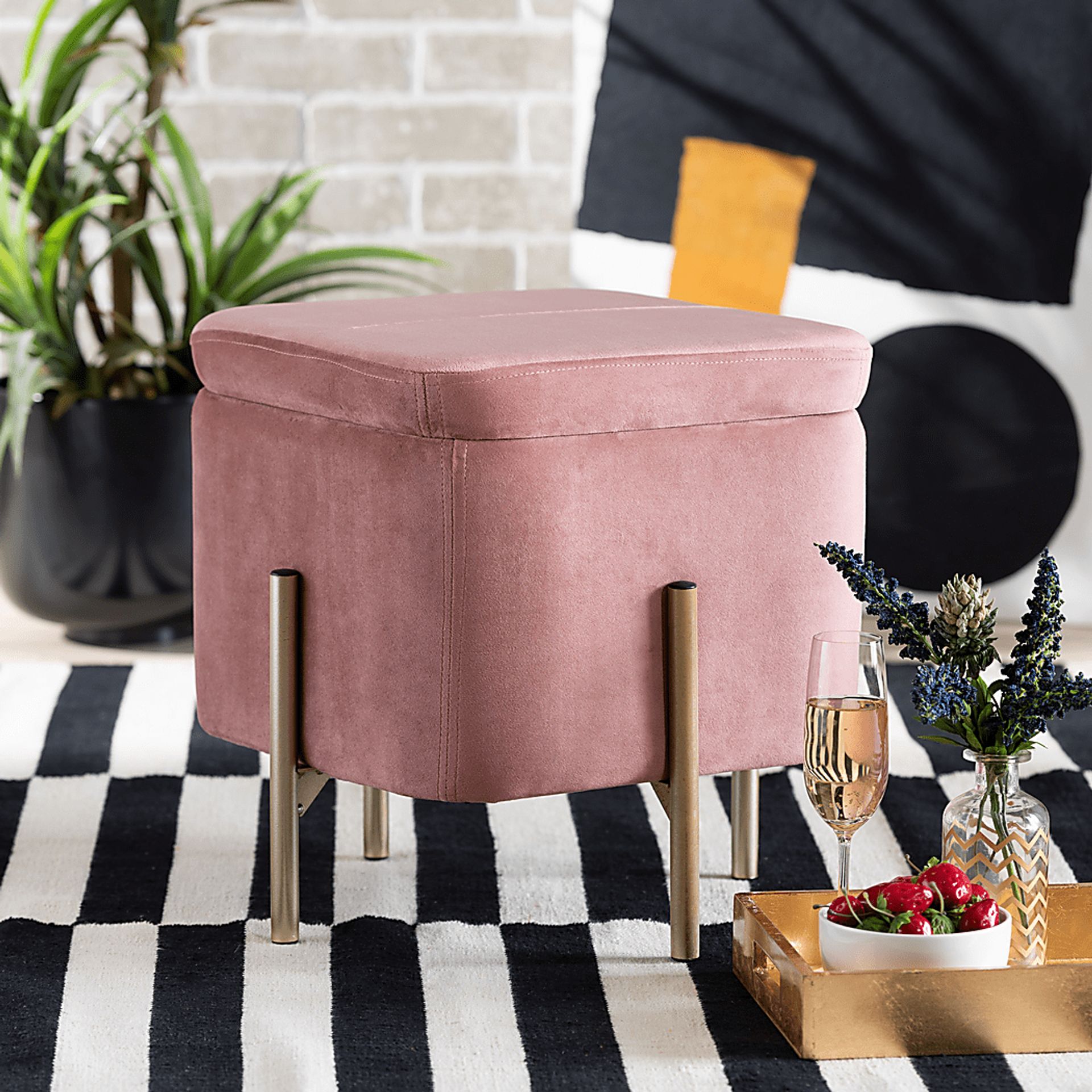 Dobell Pink Ottoman - Image 6