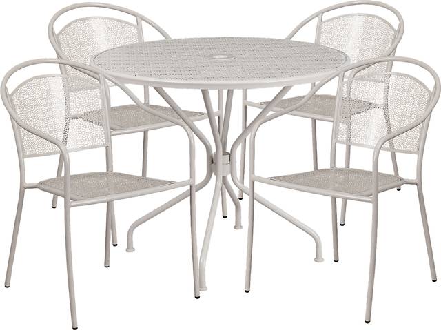 Dockside Light Gray 5 Pc 35 in. Round Patio Set - Thumbnail - Image 1