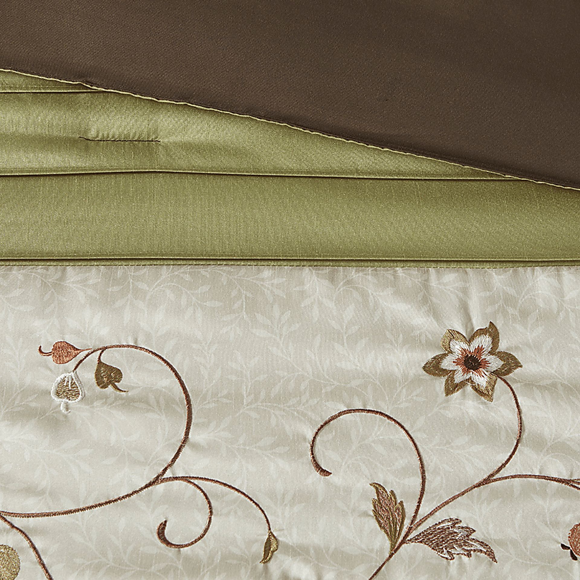 Dodt Green Brown 7 Pc Queen Comforter Set - Image 11