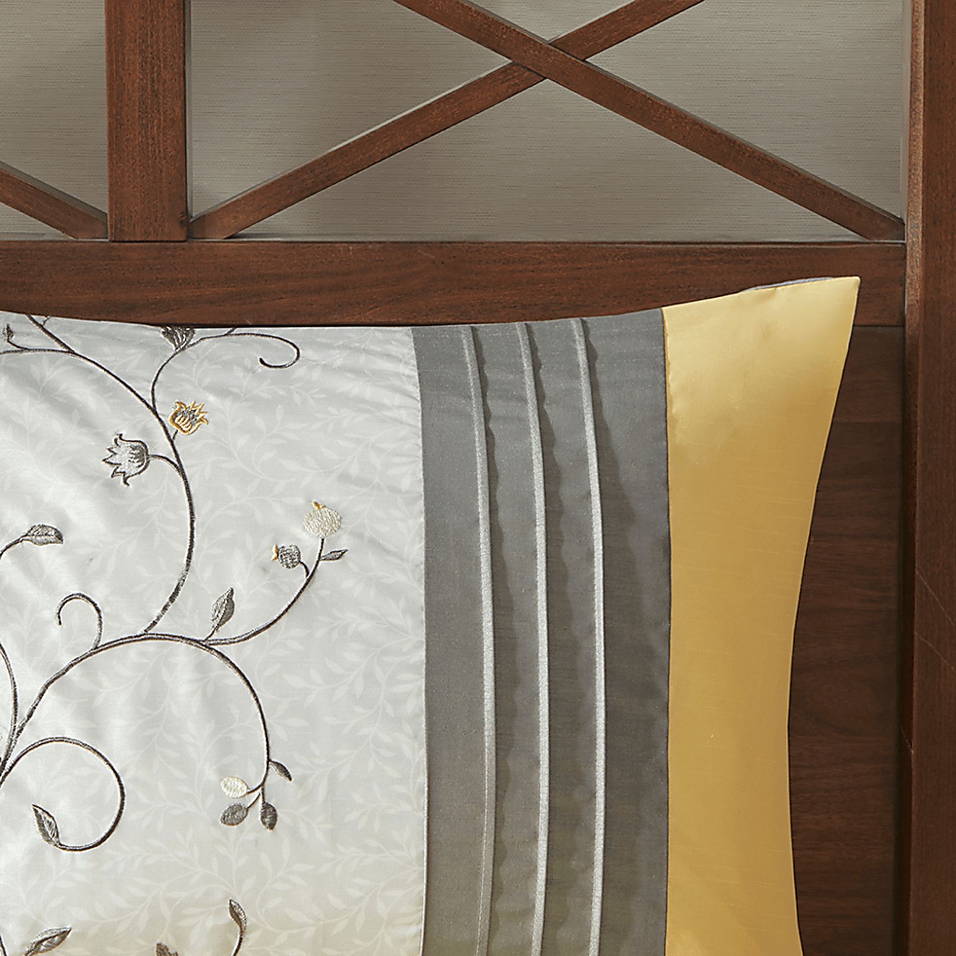 Dodt Yellow Gray 7 Pc King Comforter Set - Image 10