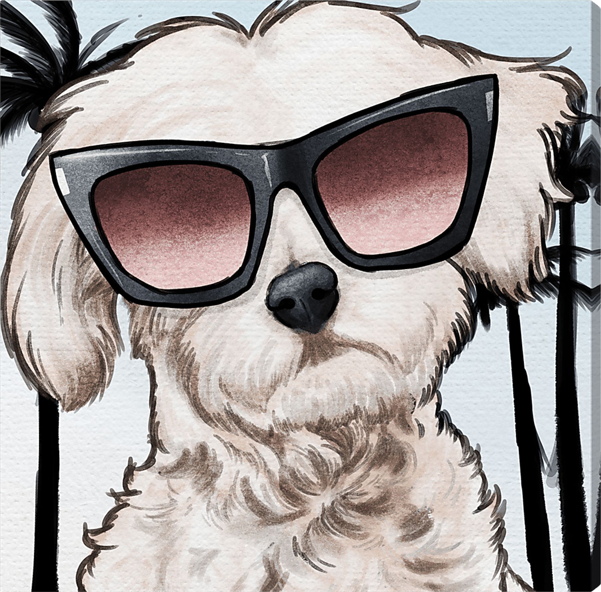 Dogs of LA II White Artwork - Image 1