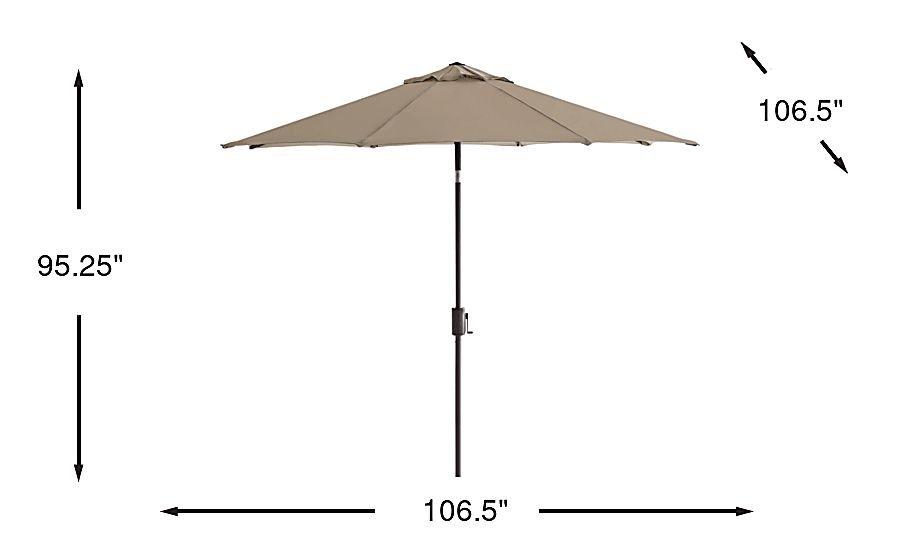 Doheny Point Bronze 9' Octagon Outdoor Umbrella - Thumbnail 2