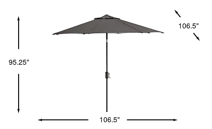 Doheny Point Bronze 9' Octagon Gray Outdoor Umbrella - Thumbnail 4