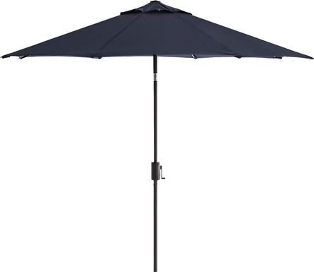 Doheny Point Bronze 9' Octagon Navy Outdoor Umbrella with 50 lb. Base