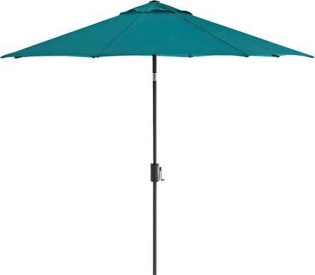 Doheny Point Bronze 9' Octagon Turquoise Outdoor Umbrella with 50 lb. Base