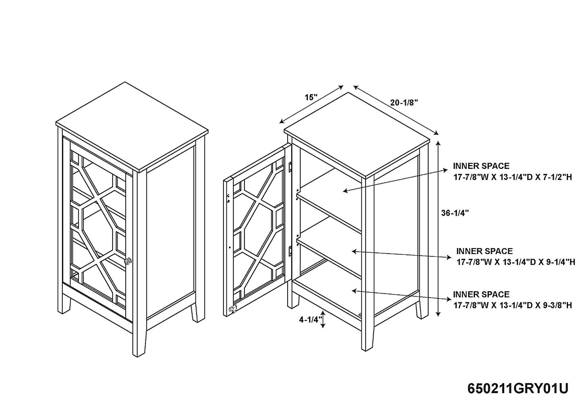 Dokuru Gray Accent Cabinet, Small - Image 6