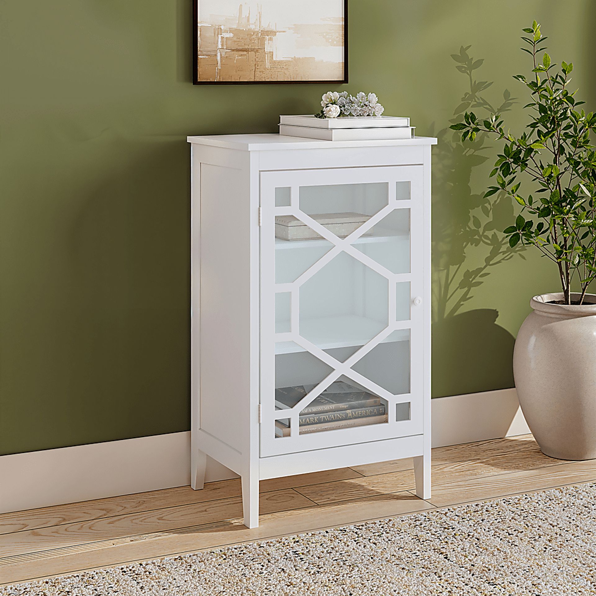 Dokuru White Accent Cabinet, Small - Image 3