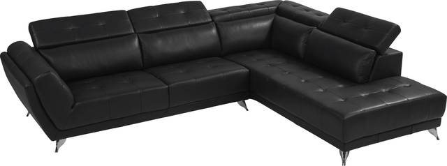 Dolcedo Black 5 Pc Leather Sectional Living Room - Thumbnail - Image 3