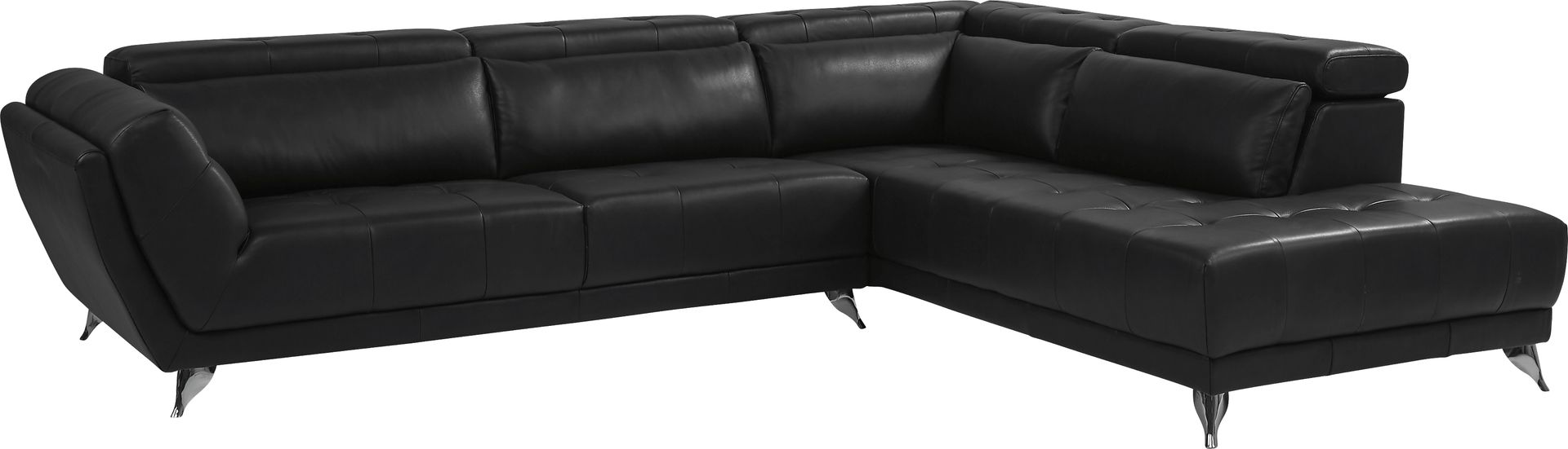 Dolcedo Black 5 Pc Leather Sectional Living Room - Image 2