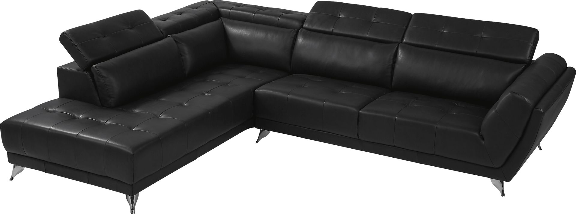 Dolcedo Black 2 Pc Leather Sectional - Image 3