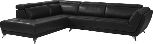 Dolcedo Black 5 Pc Leather Sectional Living Room - Thumbnail - Image 2
